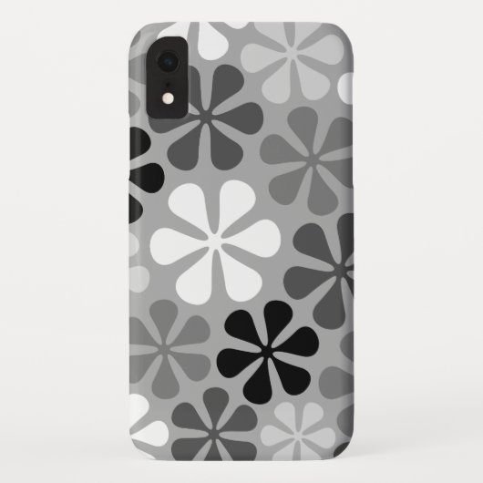 Abstrakte Blume Schwarz-weiß Grau Case-Mate iPhone Hülle (Rückseite)
