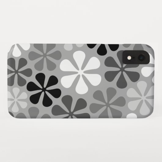 Abstrakte Blume Schwarz-weiß Grau Case-Mate iPhone Hülle (Rückseite (Horizontal))