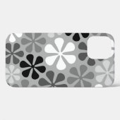 Abstrakte Blume Schwarz-weiß Grau Case-Mate iPhone Hülle (Rückseite (Horizontal))