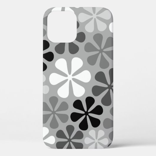 Abstrakte Blume Schwarz-weiß Grau Case-Mate iPhone Hülle (Rückseite)