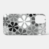 Abstrakte Blume Schwarz-weiß Grau Case-Mate iPhone Hülle (Rückseite (Horizontal))
