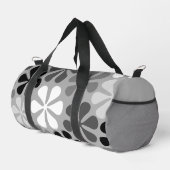 Abstrakte Blume Schwarz-weiß Grau Duffle Bag (Rechte Ecke)
