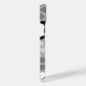 Abstrakte Blume Schwarz-weiß Grau iPhone Hülle (Rechte Seite)