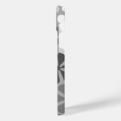 Abstrakte Blume Schwarz-weiß Grau iPhone Hülle (Linke Seite)