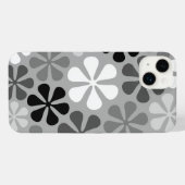Abstrakte Blume Schwarz-weiß Grau iPhone Hülle (Rückseite (Horizontal))