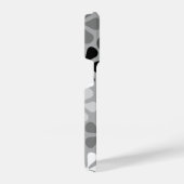 Abstrakte Blume Schwarz-weiß Grau iPhone Hülle (Rechte Seite)