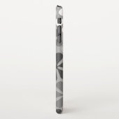 Abstrakte Blume Schwarz-weiß Grau iPhone Hülle (Linke Seite)
