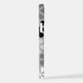Abstrakte Blume Schwarz-weiß Grau iPhone Hülle (Rechte Seite)