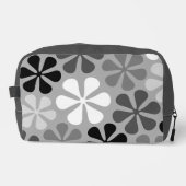 Abstrakte Blume Schwarz-weiß Grau Waschbeutel (Vorderseite)