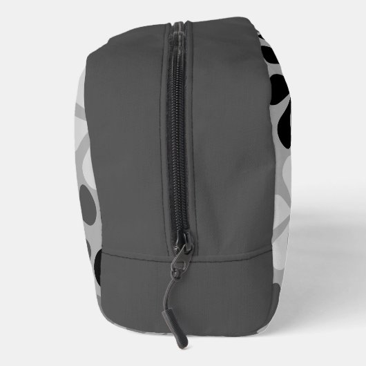 Abstrakte Blume Schwarz-weiß Grau Waschbeutel (Rechts)