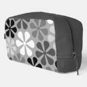 Abstrakte Blume Schwarz-weiß Grau Waschbeutel (Rechte Ecke)