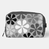 Abstrakte Blume Schwarz-weiß Grau Waschbeutel (Rückseite)