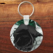 Abstrakte Blume Schwarze Rose Schlüsselanhänger (Vorderseite)