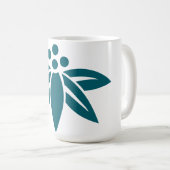 Abstrakte Blume Silhouette Kaffee Tasse (VorderseiteRechts)