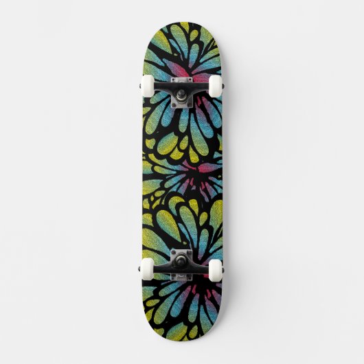 Abstrakte Blume Skateboard (Vorderseite)