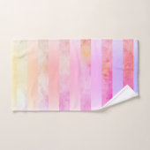 Abstrakte Blume Streifen in Wasserfarbe Badhandtuch Set (Handtuch)