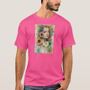 Abstrakte Blume T-Shirt