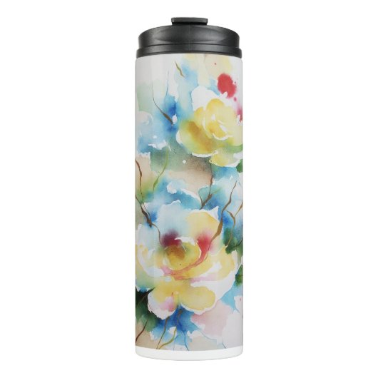 Abstrakte Blume Thermosbecher (Vorderseite)