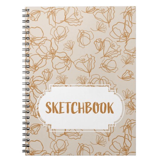 Abstrakte Blume über Beige Notizblock (Vorderseite)