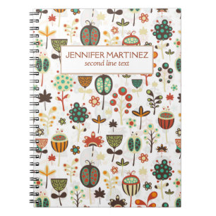 Abstrakte Blume und Bäume Notizblock