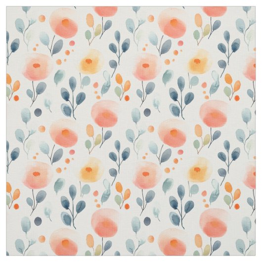 Abstrakte Blume und Blätter auf Weiß Stoff (Muster)
