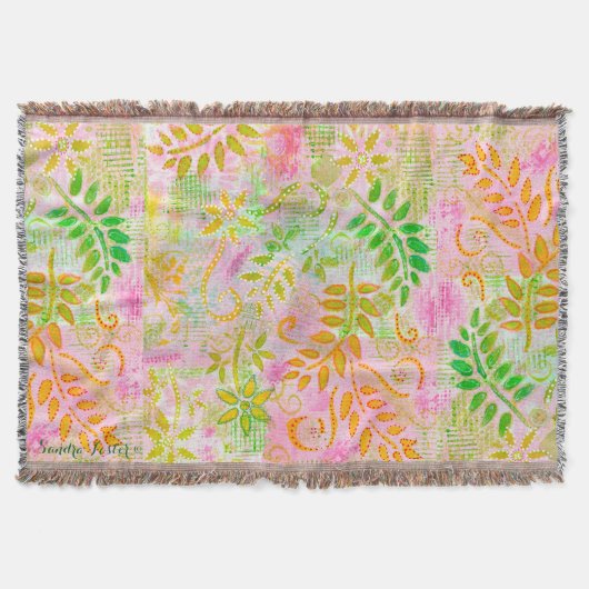 Abstrakte Blume und Blätter Decke (Vorderseite)