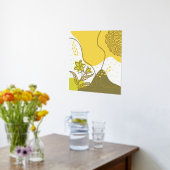 Abstrakte Blume und Blätter Foliendrucke (Ablage(Küche))