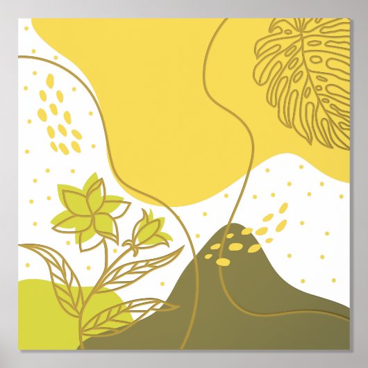 Abstrakte Blume und Blätter Foliendrucke (Vorderseite)