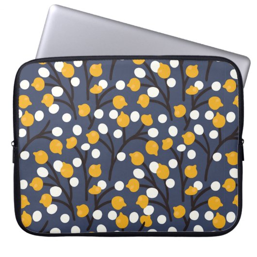Abstrakte Blume und Blätter Laptopschutzhülle (Vorderseite)