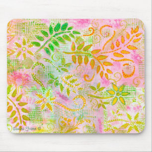 Abstrakte Blume und Blätter Maus-Pad Mousepad