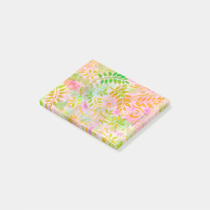 Abstrakte Blume und Blätter Post-it Klebezettel