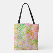 Abstrakte Blume und Blätter Tasche (Rückseite)