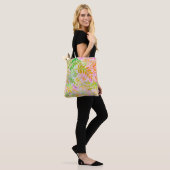 Abstrakte Blume und Blätter Tasche (Am Model)