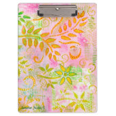 Abstrakte Blume und Blätter Zwischenablage Klemmbrett (Vorderseite)