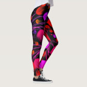Abstrakte Blume und Blattwasserfarbe Leggings (Rechts)