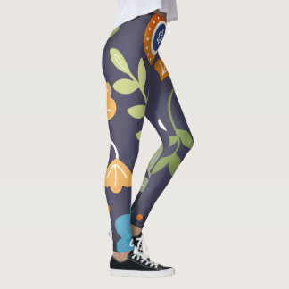 Abstrakte Blume und Blattwerk Leggings