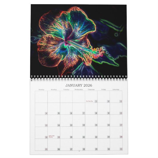 Abstrakte Blume und Naturkunst Kalender (Jan 2026)