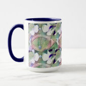 Abstrakte Blume und Perlen Blue Big Tasse (Links)