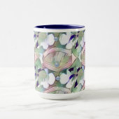 Abstrakte Blume und Perlen Blue Big Tasse (Zentrum)