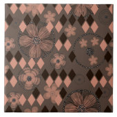 Abstrakte Blume und Rhombusse Fliese (Vorderseite)