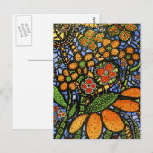 Abstrakte Blume und Schmetterlingsfarben Postkarte (Vorne/Hinten)