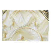 Abstrakte Blume und Schwarz auf Champanseide Kissenbezug (Rückseite)