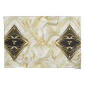 Abstrakte Blume und Schwarz auf Champanseide Kissenbezug (Vorderseite)