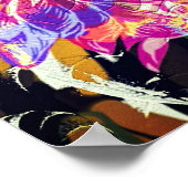Abstrakte Blume und Tiermuster Poster (Ecke)