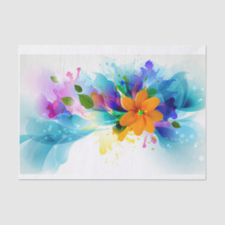 Abstrakte Blume und Wolken - Gewebepapier Seidenpapier