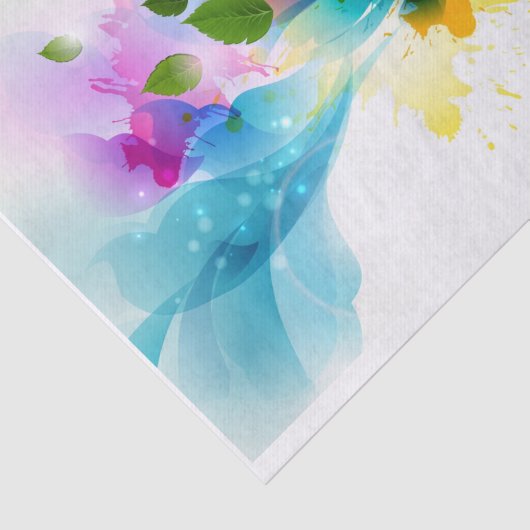 Abstrakte Blume und Wolken - Gewebepapier Seidenpapier (Ausschnitt)