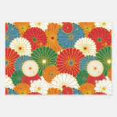 Abstrakte Blume Verpackungspapierblätter Geschenkpapier Set (Vorderseite 3)