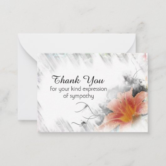 Abstrakte Blume Vielen Dank Mitteilungskarte (Vorderseite)
