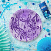 Abstrakte Blume Violet Sky Pappteller (Party)