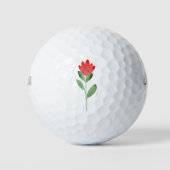 Abstrakte Blume von Red Watercolor Golfball (Vorderseite)